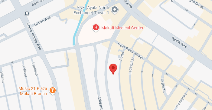Map showing the Just Be You headquarters in Makati City
